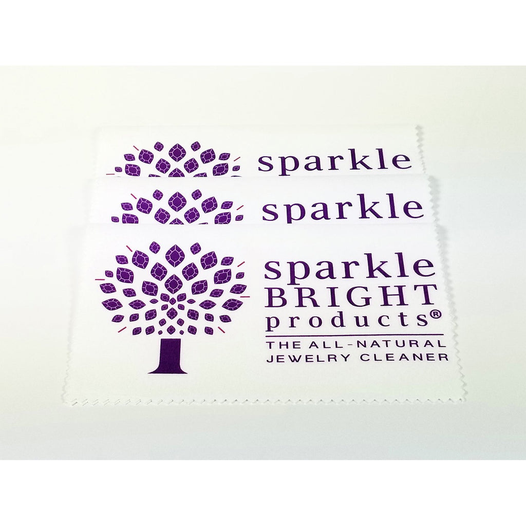 Sparkle Bright Jewelry Cleaner | Soft Microfiber Drying Cloths (Pkg. Of 3) - Sparkle Bright Products
