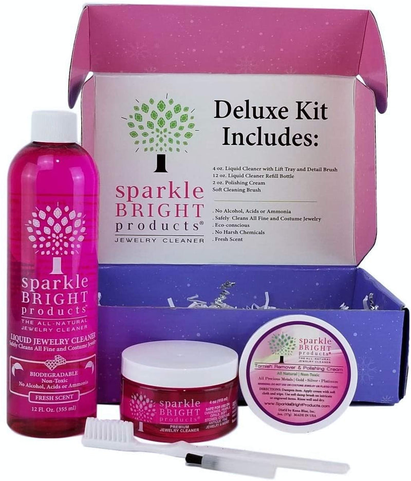 Sparkle Bright Jewelry Cleaner | Deluxe Gift Box Jewelry Cleaning Kit - Sparkle Bright Products