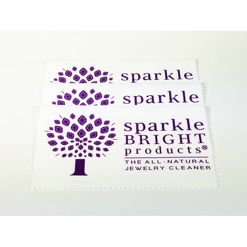 Sparkle Bright Jewelry Cleaner | Soft Microfiber Drying Cloths (Pkg. Of 3) - Sparkle Bright Products